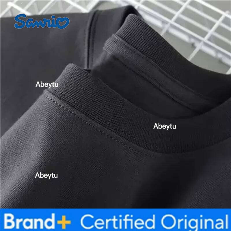 Sanrio MINISO Hello Kitty Cartoon Anime Women T-shirt Summer Short Sleeve 100% Cotton Men Tee Shirts Tops Fashion Couple Clothing Gift H2601201