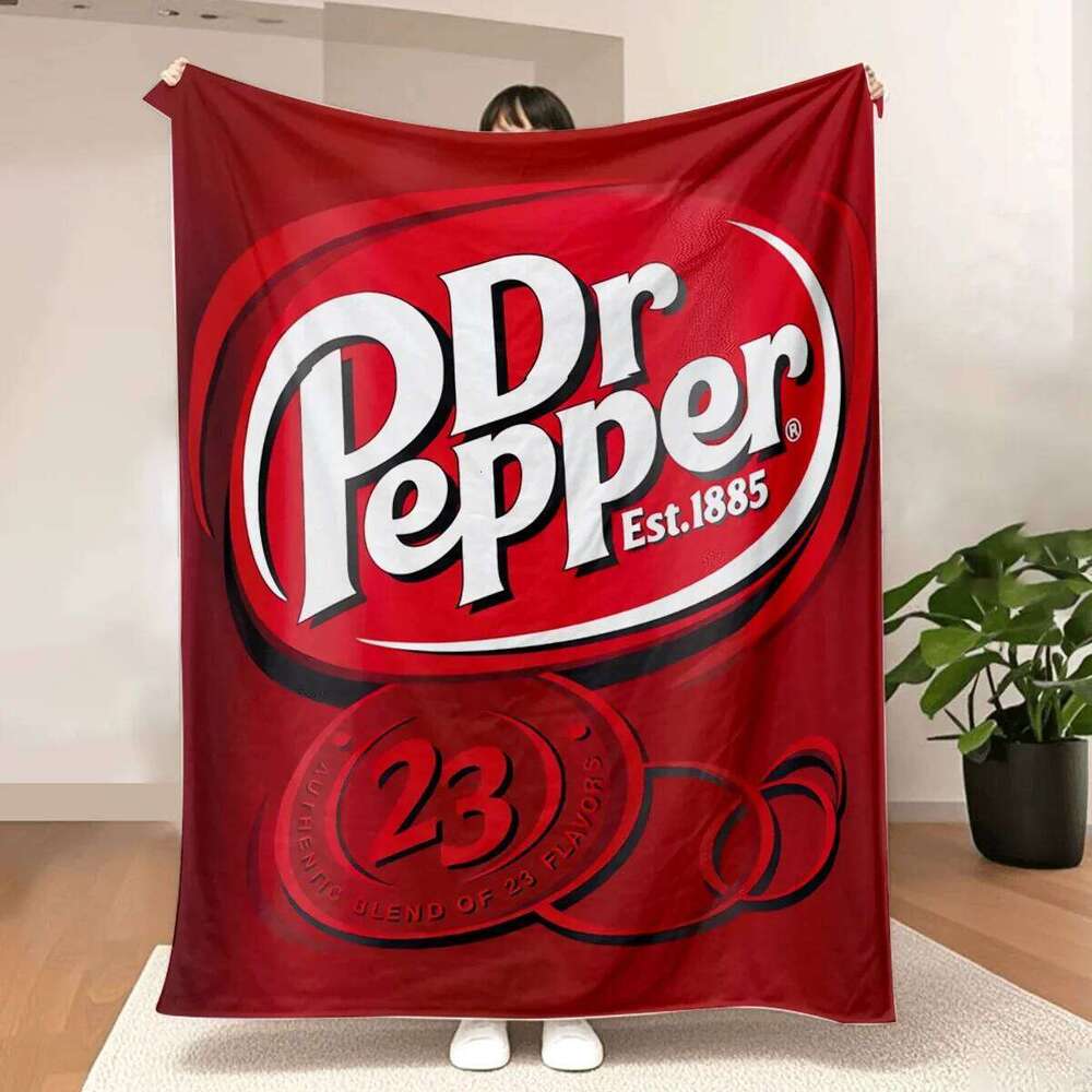 Dr Pepper Flannel Blanket Soft Multipurpose Office Bedding Plush Thin Quilt Perfect Holiday Gift W260120