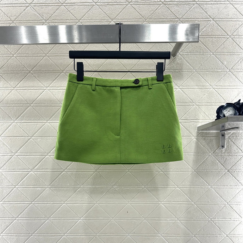 Sexy Mini Skirt Women Slim Fit Half Skirts Designer Letter High Waist Short Skirt Summer Luxury Vacation Green Skirts