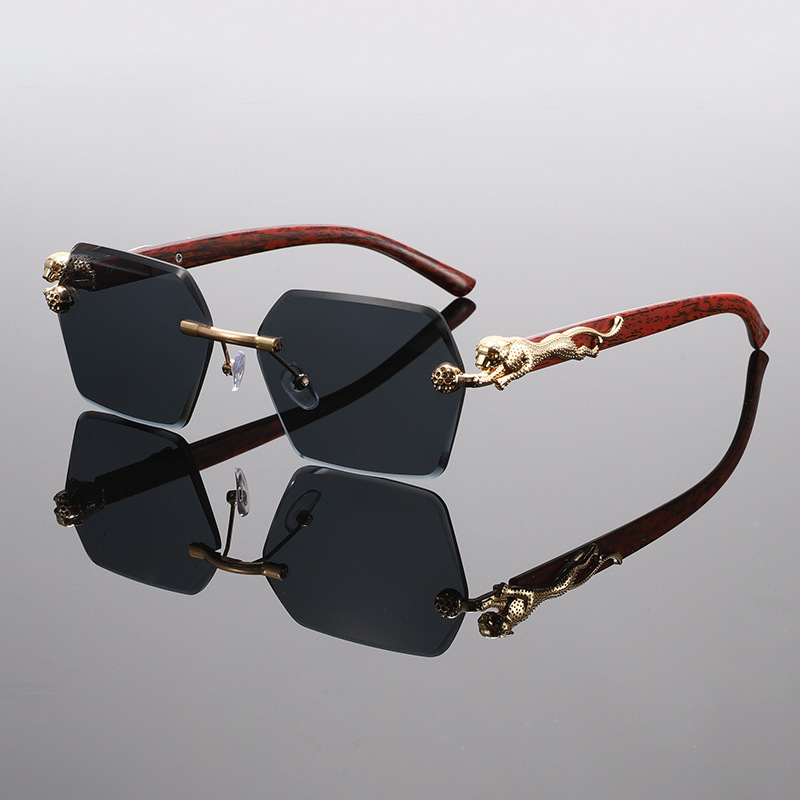 Luxury Brand Designer Sunglasses New Men's Rimless Sunglasses For Driving, Traveling, Vacation, Sun Protection, Fashionable Casual Wear Sunglasse