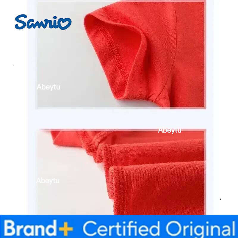 Sanrio Kuromi Children T-shirts Cute Cartoon s Anime Letter A-Z Print Girls Clothes Fashion Kids Toddler Cotton Short Sleeve Tops H260120