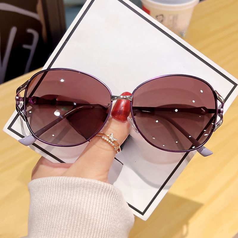 Luxury Brand Designer Sunglasses New Polarized Sunglasses UV Protection High-End Metal Fashionable Rhinestone Luxury Slim Trendy Style