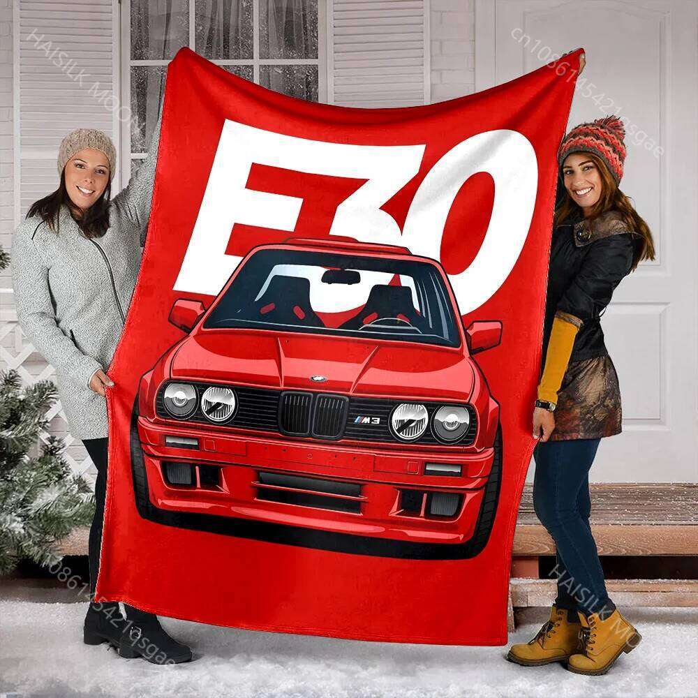 Classic Car Printed E30 Warm Soft and Comfortable Home Blanket for Office Sofa Travel Camping RV Holiday Gifts W260120