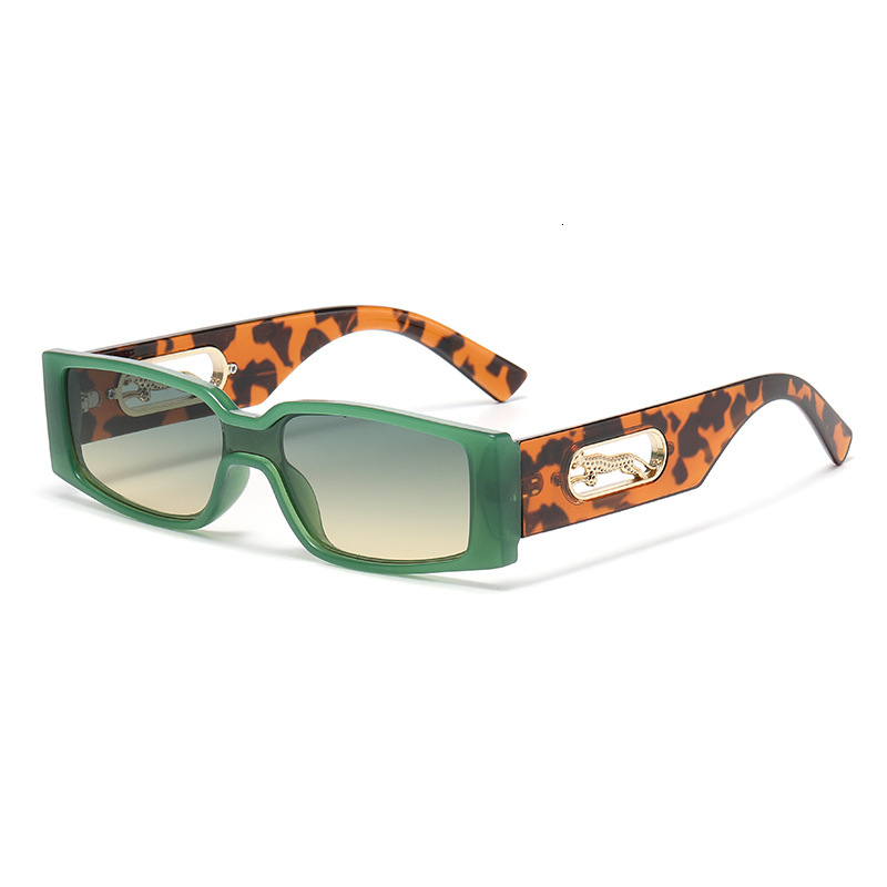 Luxury Brand Designer Sunglasses New European And American Fashion Small Square Frame Candy Color Sunglasses Gorgeous Modern Cheetah Decoration Men An - view 3