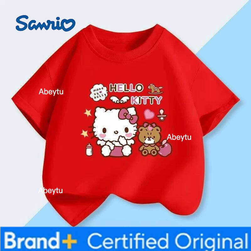 Sanrio Summer Hot Sale Cinnamoroll Kids T-shirt Comfort Loose Breathable Machine Washable Low Maintenance Tops H2601201