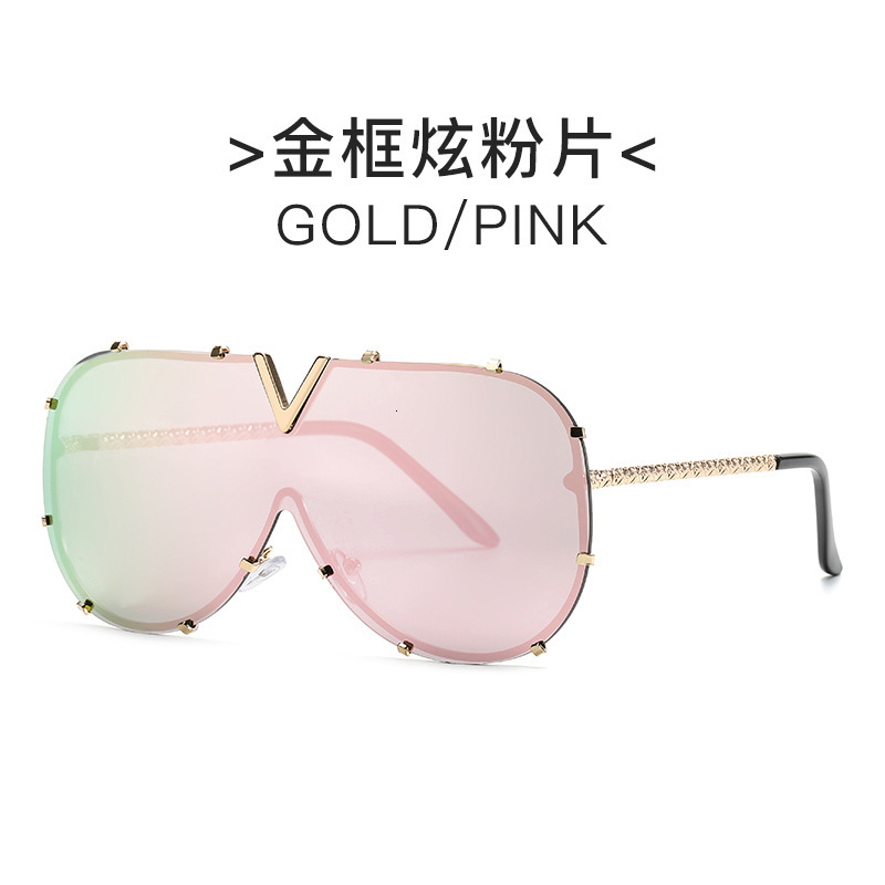 Luxury Brand Designer Sunglasses Unique Trendy Unisex V8 Sunglasses European And American Style Fashion Glasses One-Piece Unique Sunglasses Wholesale