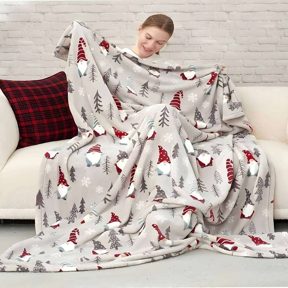 Vintage Christmas tree Pattern Flannel Soft Warm Afternoon Nap Suitable For Sofa Office Camping Travel Versatile Blanket W260120