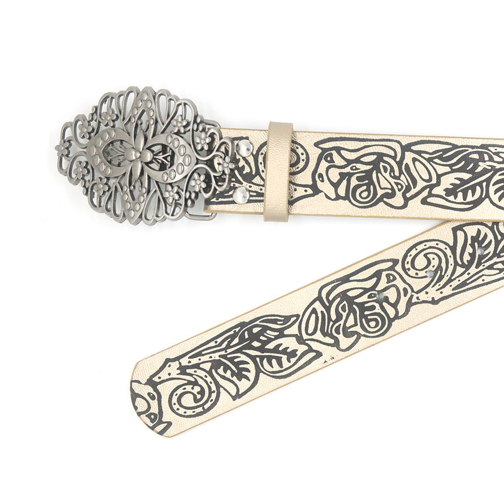 Luxury Brand Designer Belt Trendy New Embossed Belt With Hollow Cross Buckle For Jeans And Dresses Fashionable Versatile Personality Belt