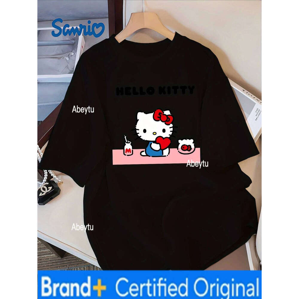 Sanrio Womens Hello Kitty GraphicT-Shirt Vintage Cotton Short Sleeve Unisex Streetwear Oversized Loose Casual Stylish H260120