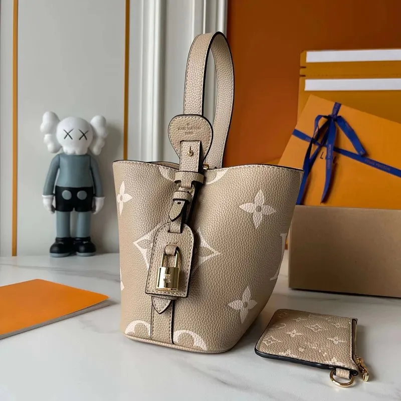 Designer Bucket Bag Women All in Bb Handbag with Lock 2-pc Tote High Quality Shoulder Crossbody Bags Ladies Clutch Wallet Color Ral Hobo Purses