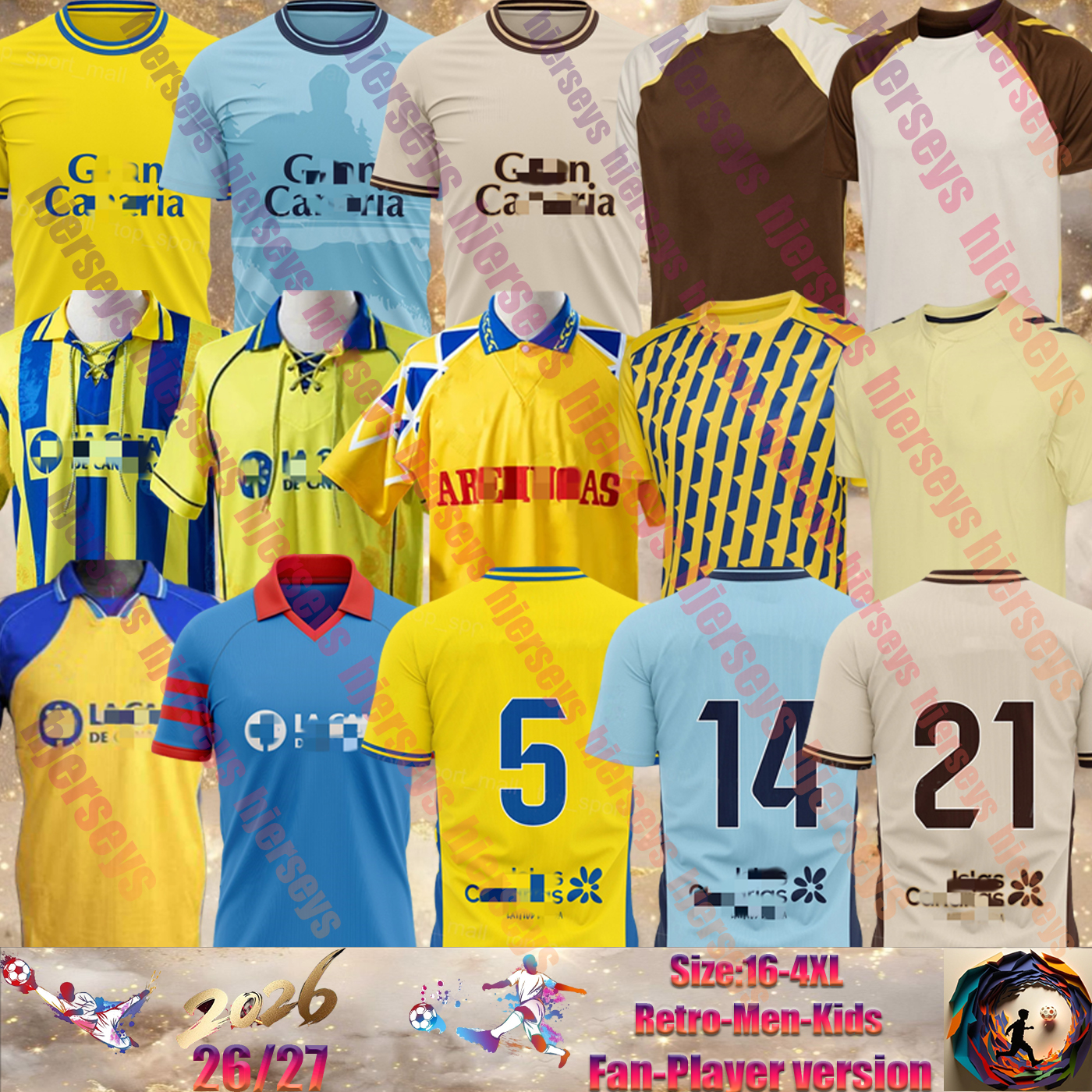 25 26 UD Las Palmas Soccer Jersey Retro 1995 1996 97 98 00 01 2026 BENITO A.MOLEIRO JONATHAN ALEX SUAREZVIERA SANDRO Pejino CARDONA LOIODICE Men Football T-Shirt Kids kit