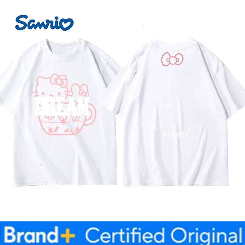 Sanrio HelloKitty Sweet and Cute Printed Summer Children's Parent Child Outdoor Leisure Street Fashion T-shirt H260120