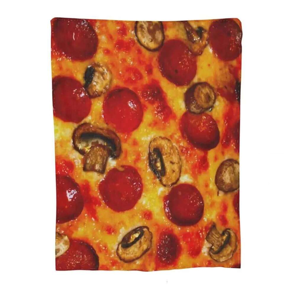 Portable Pizza Shape Flannel Throw Blanket - Soft Warm Plush for Sofa Bedroom, Winter Lavash Wool Plaid Bedspread W260120
