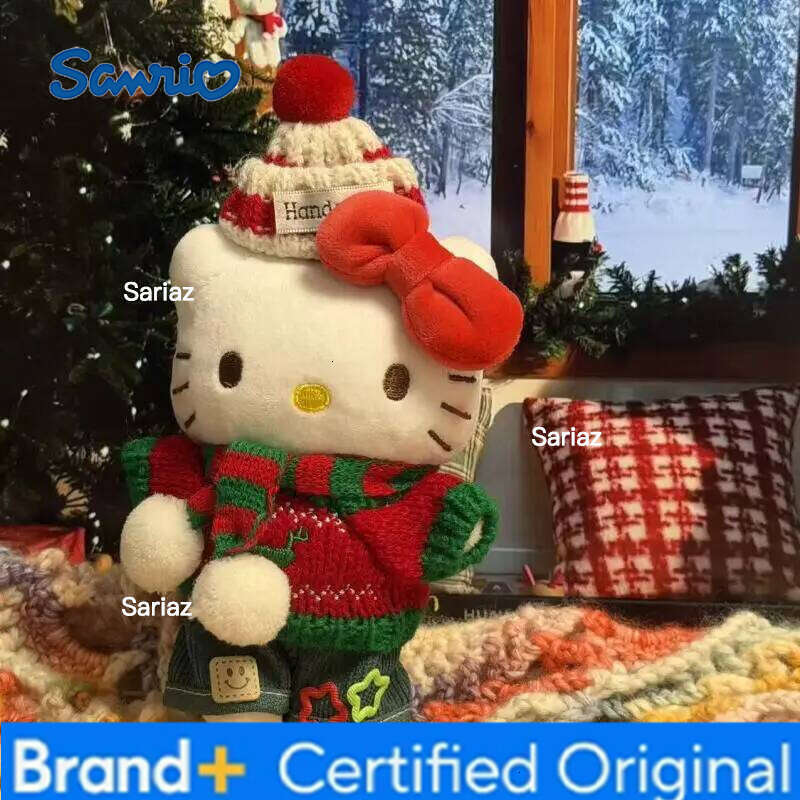 Sanrio Miniso Hello Kitty Pendant Kawaii Christmas Snowman Scarf Plush Doll Ins Korean Cartoon Anime Friends Birthday Gift H260121