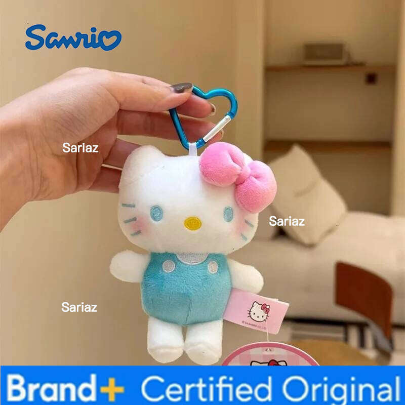Sanrio Genuine Hello Kitty Cute Stuffed Keychain Car School bag Pendant Kids Plush Toy Keyring Plushier Strap Doll Birthday Gift H260121