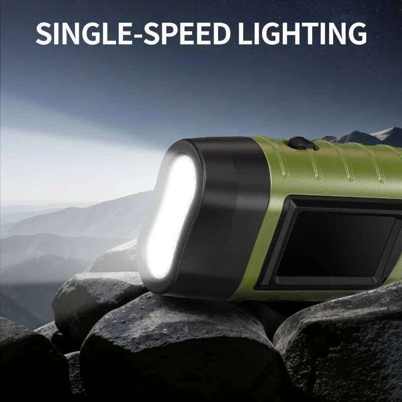 Solar Led Flashlights Portable Hand Cranked Dynamo Torch for Outdoor Riding Camping Power Hiking Long-range Emergency Lantern Z260121