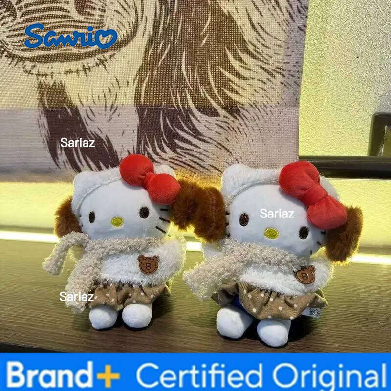 Sanrio Cartoon Hello Kitty Winter Sonata Series Plush Keychain PP Cotton Stuffed Doll Kawaii School Bag Pendant Holiday Gift H2601211