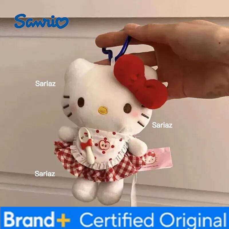 Sanrio Lovely Hello Key Chain Cartoon Cute Kitty Plush Doll Bag Pendant Backpack Diy Decoration Christmas Day Gift H260121