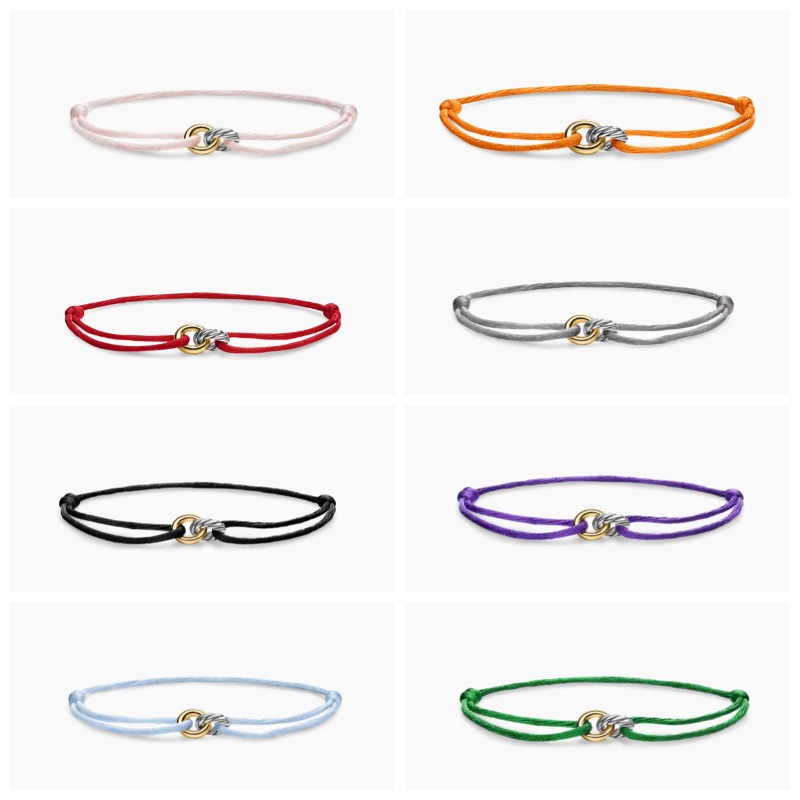 Designer Bracelet Double Loop Nylon Rope Bracelet 18K Gold Plated 925 Silver Bracelet Buckle Cord Adjustable Size Bracelet Luxury Bracelet for Men and Women 8 Colors