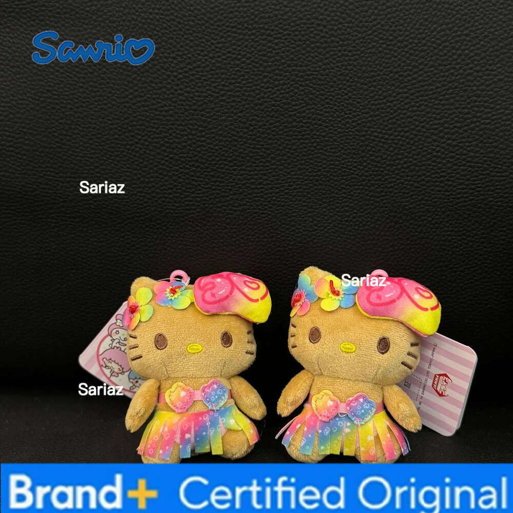 Sanrio Hawaii Pendant Limited Edition Grass Skirt Hello Kitty Plush Doll DIY Bag Keychain Hanging Accessories Gift H260121