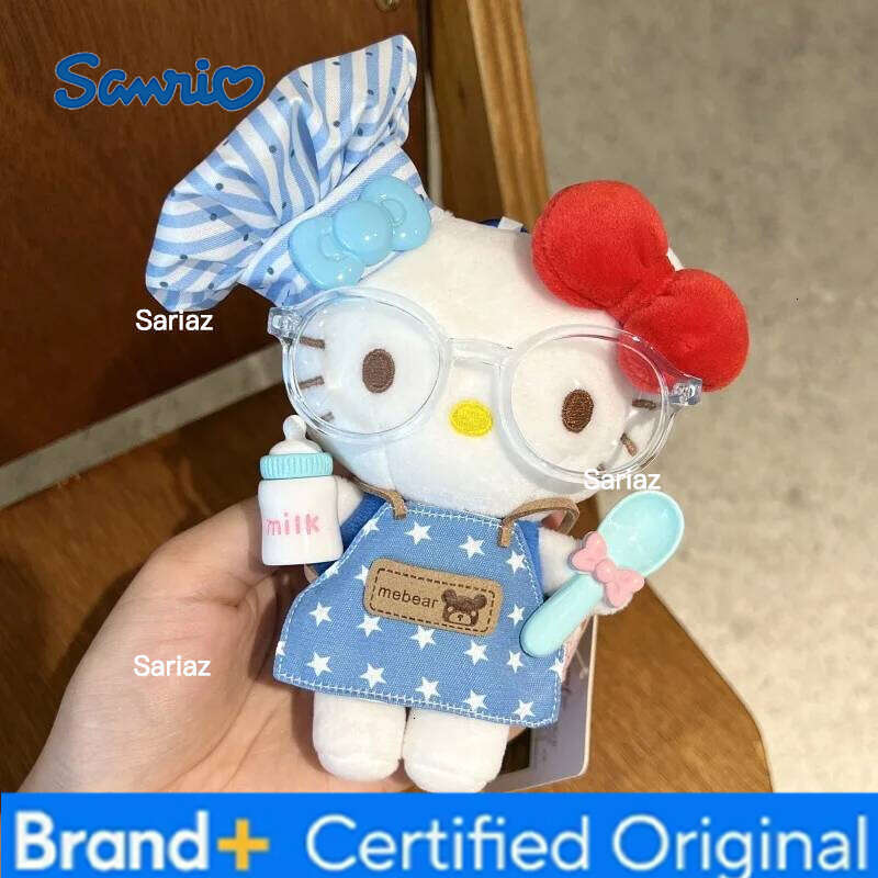 Sanrio HelloKitty Plush Keychain Super Cute Milk Yellow Baseball Player Kitty Cat DIY Decorative Handbag Pendant Accessories Girl Gift H260121