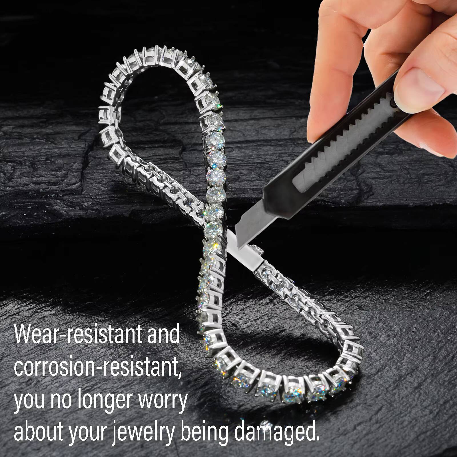 Eternal Brilliance 316L Stainless Steel VVS Moissanite Diamond Tennis Bracelet Applicable to Any Scene Wholesale Dainly Jewelry