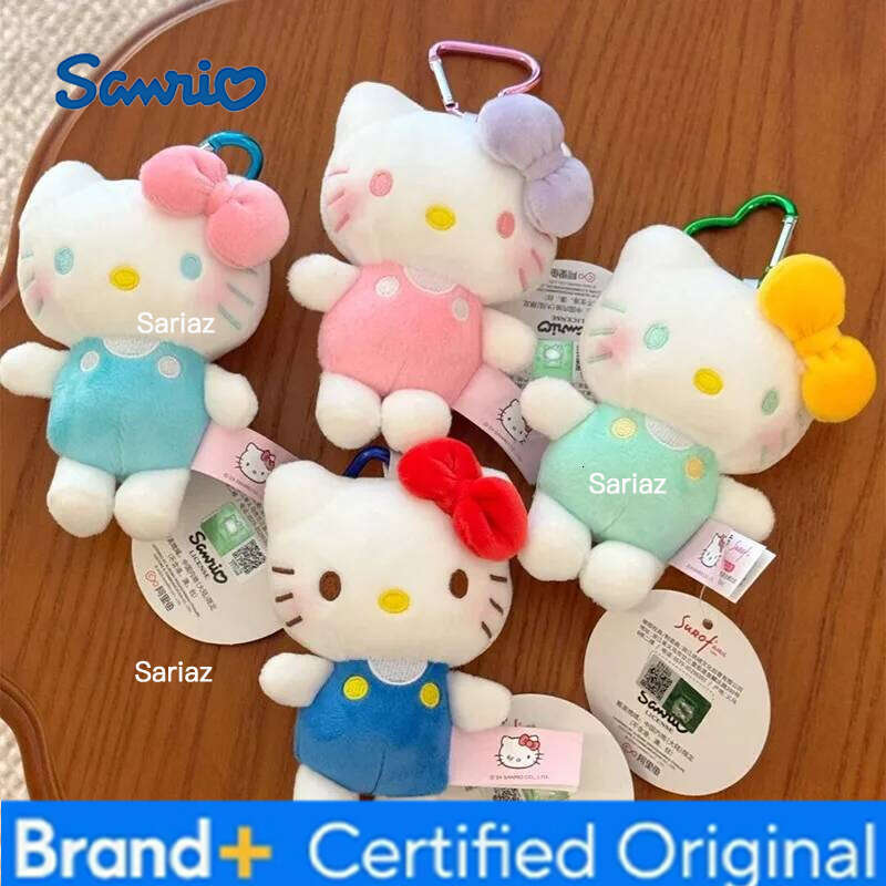 Sanrio Genuine Hello Kitty Cute Stuffed Keychain Car School bag Pendant Kids Plush Toy Keyring Plushier Strap Doll Birthday Gift H260121