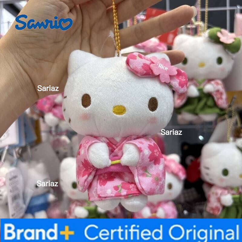 Sanrio Hello Kittysakura Water Blue Matcha Kimono Kitty Melody Backpack Pendant Plush Doll Ornament Trendy Toy Decoration Gift H260121