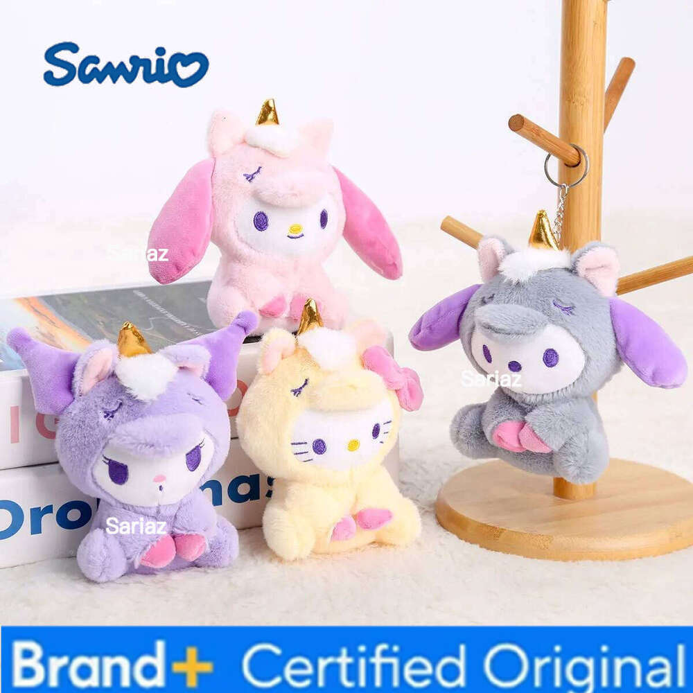 Sanrio Unicorn Kitty Cat Melody Kuromi Doll Keychain DIY Decoration Backpack Shoulder Bag Accessories Plush Pendant Gift Giving H260121