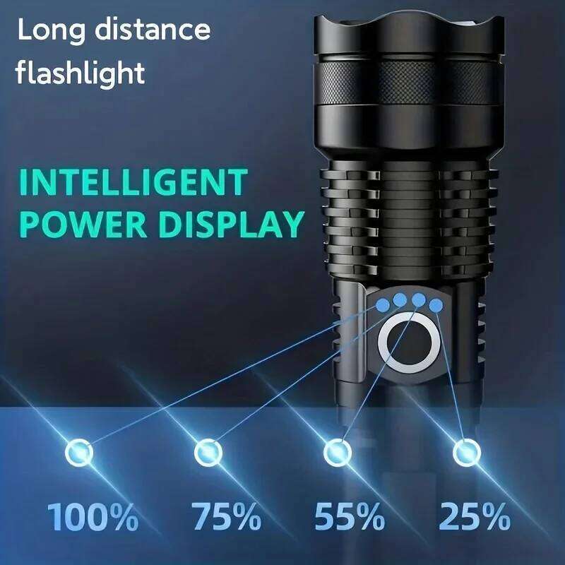 High Power XHP50 LED Flashlight Type-c Rechargeable Aluminium Alloy Torch Zoom Hand Lantern For Camping, Outdoor Emergency Z260121