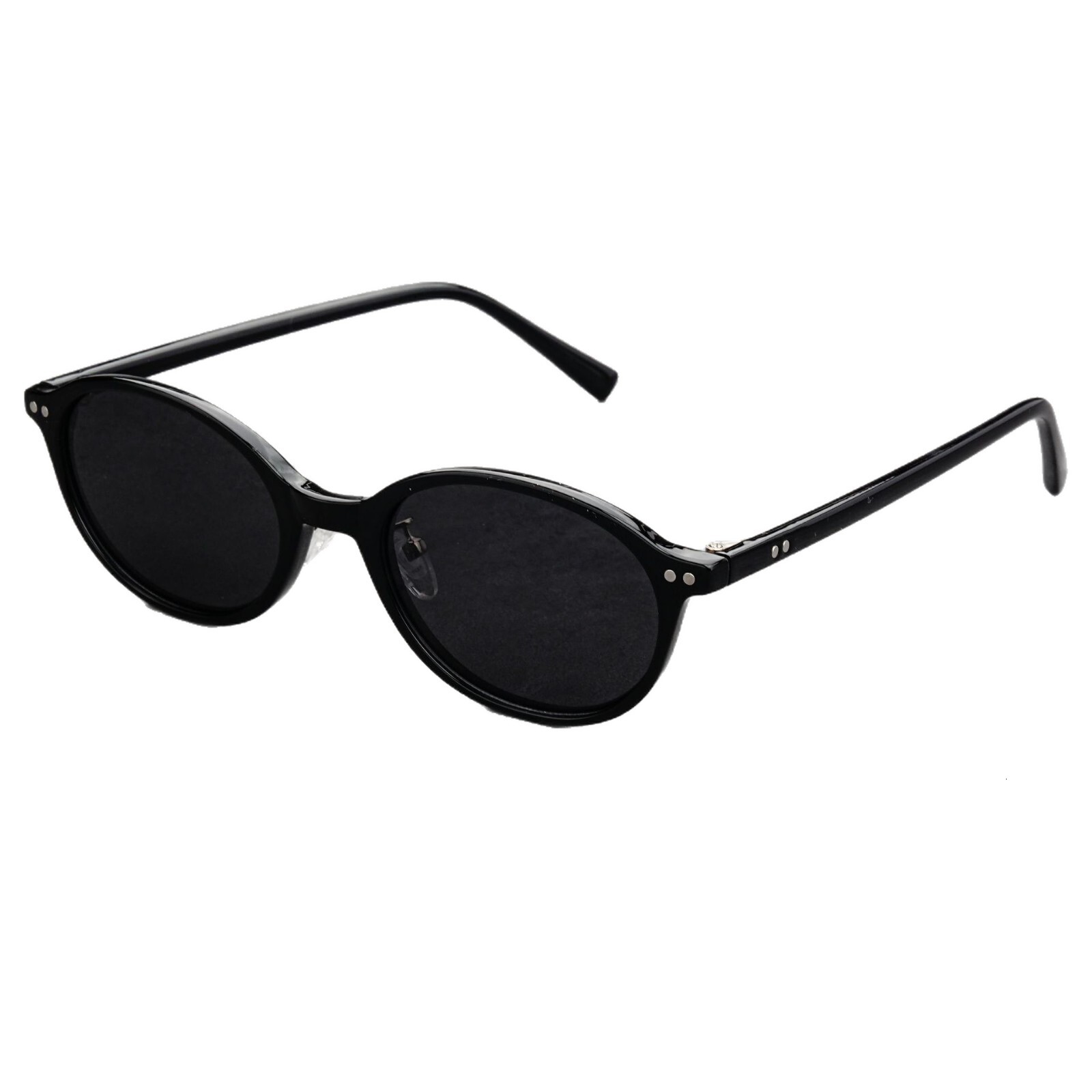 Korean New Flat Round Design TR90 Polarized Retro Niche Oval Frame Grandma Luxury Style Small Face Sunglasses