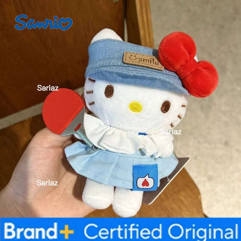 Sanrio HelloKitty Plush Keychain Super Cute Milk Yellow Baseball Player Kitty Cat DIY Decorative Handbag Pendant Accessories Girl Gift H260121