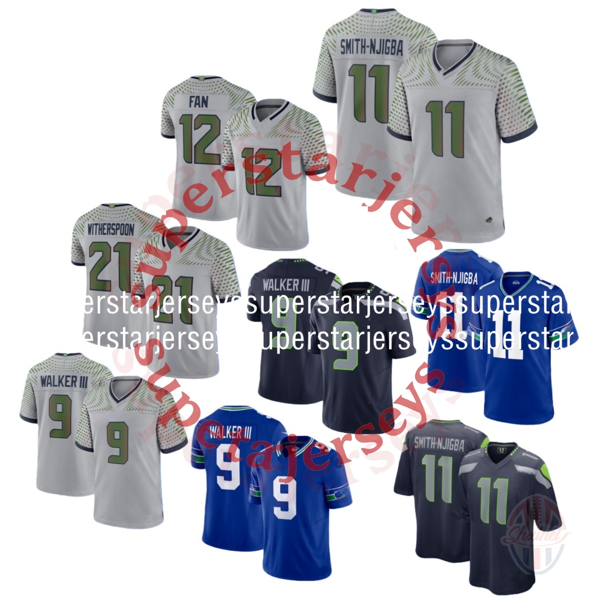 Football Jersey Cooper Kupp Darnold Smith-Njigba Walker III Love Rivalries Embroidered Letter Number Design Polyester shxinet new 2026