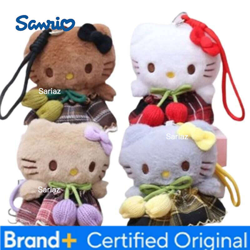 Sanrio 1Pcs Hello Kitty Plush Doll Keychain Cartoon Backpack Decoration Kawaii Toy Bag Pendant Girls Gifts H260121