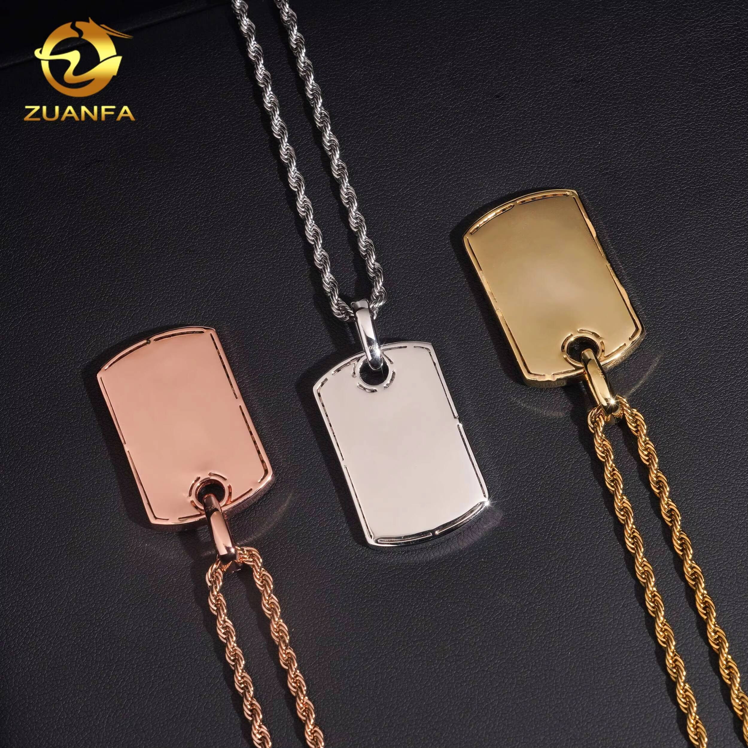 Ready to Ship Custom Hip Hop Moissanite Jewelry Pendant 925 Sterling Silver Iced Out VVS Moissanite Diamond Dog Tag Pendant