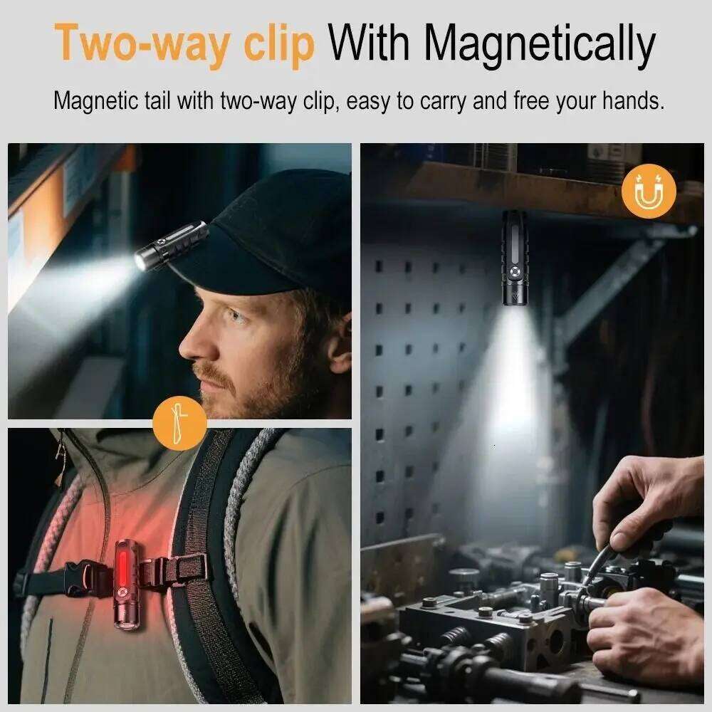 Multi-Light Source Mini Keychain Super Bright Tail Magnet Strong Light Flashlight Waterproof Aluminum Alloy Z260121