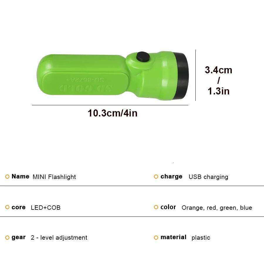 KDULIT Super Bright LED Mini Flashlights USB Rechargeable with Bulit in Battery Torch Outdoor Protable Hiking Camping Lantern Z260121