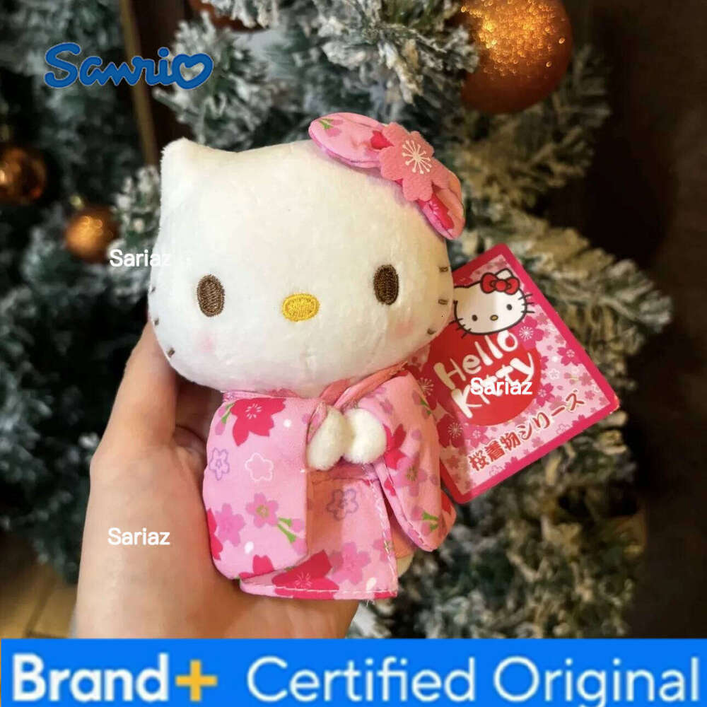 Sanrio New Cute Plush Kimono Dress Up Hello Kitty Bag Hanging Doll Pendant Keychain DIY Decoration Gift H2601211