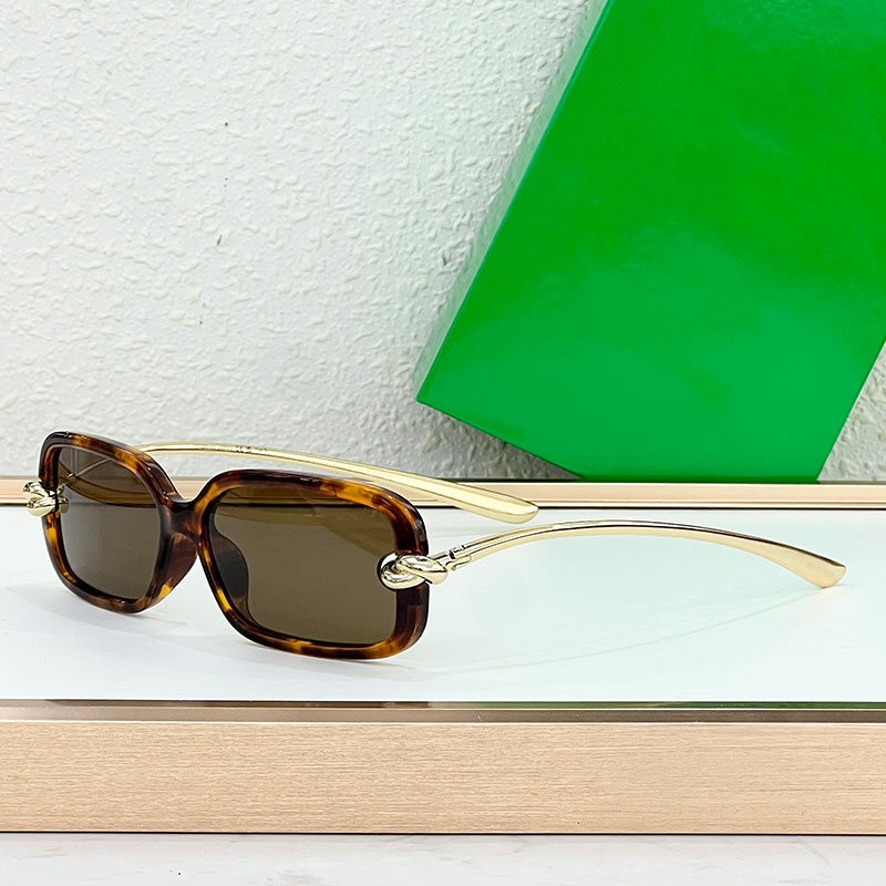 Sunglasses designer narrow frame square full frame with hollowed out metal knot sunglasses BV1439S men and women outdoor UV resistant sunglasses