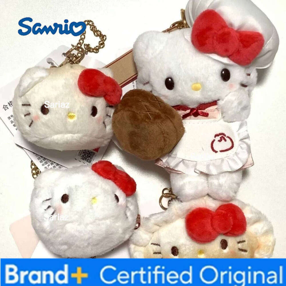 Sanrio Breakfast Limited chef cat Toy Keychain kawaii Dumpling Hello Kitty Doll Plush bag Pendant Decoration Gift H260121