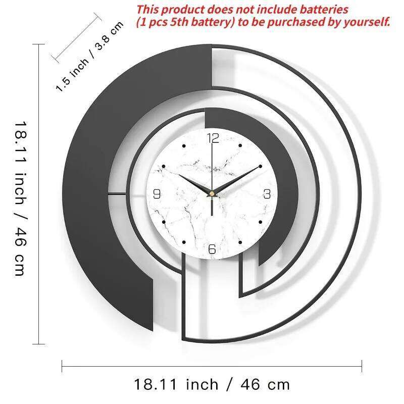 Nordic Light Luxury Metal Fashion Design Large Home Decoration Pendant Hotel Living Room Wall Hanging Clock 26Y0121