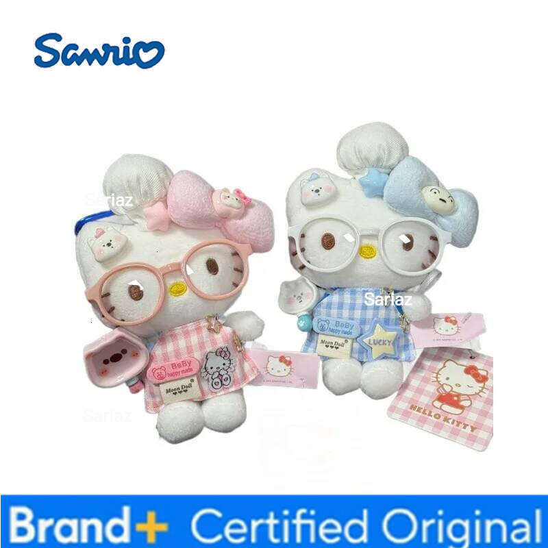 Sanrio 11CM anime Hello Kitty cosplay chef hat cartoon plush keychain PP cotton stuffed doll Kawaii school bag pendant gift H260121