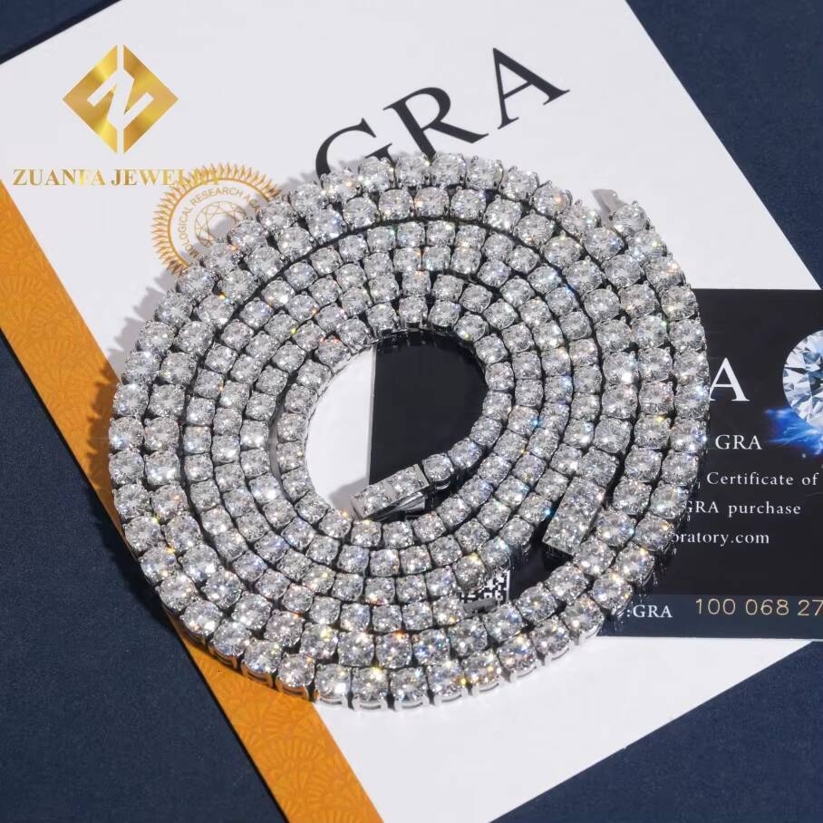 Hot Sale No Tarnish 316L Stainless Steel 4mm Moissanite Diamond Pass Diamond Tester Tennis Chain Bracelet
