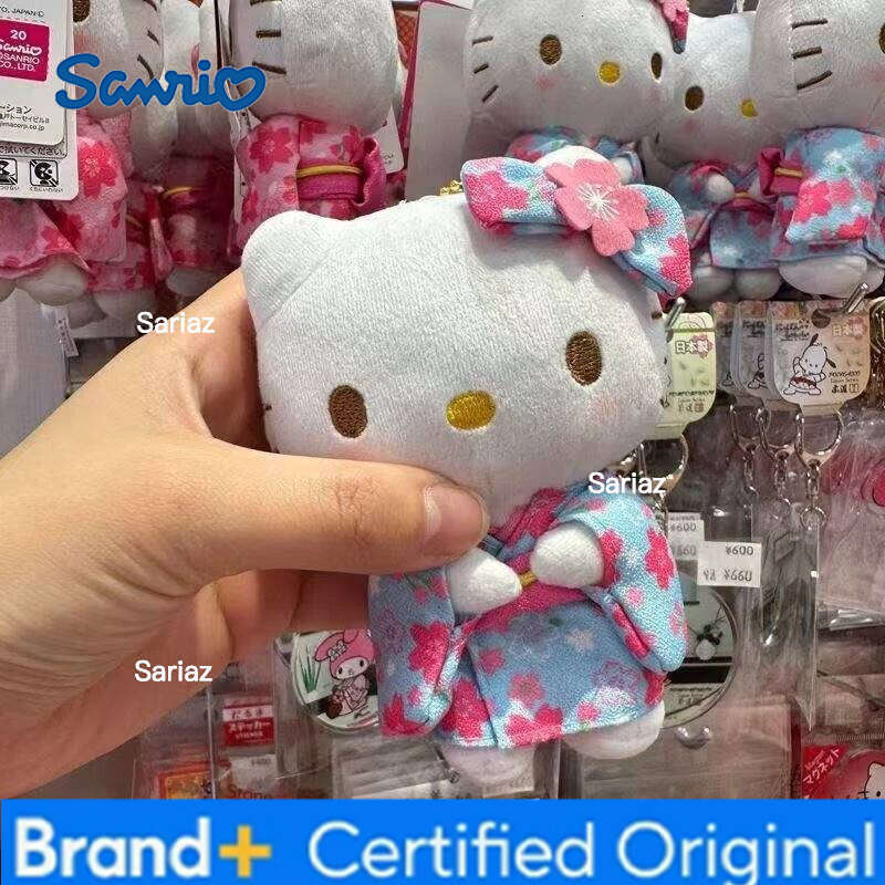 Sanrio Hello Kittysakura Water Blue Matcha Kimono Kitty Melody Backpack Pendant Plush Doll Ornament Trendy Toy Decoration Gift H260121