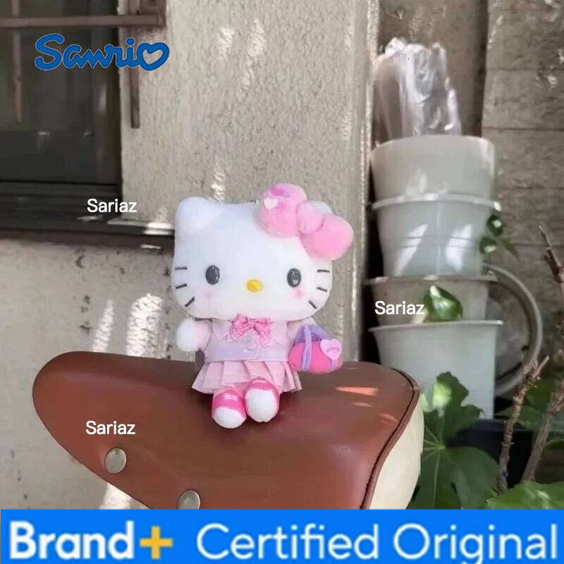 Sanrio Kawaii Hello Kitty Heisei College Key Chain Anime Plush Doll Bag Accessory School Attire Cute Jk Girl Dolls Toys Gifts H2601211