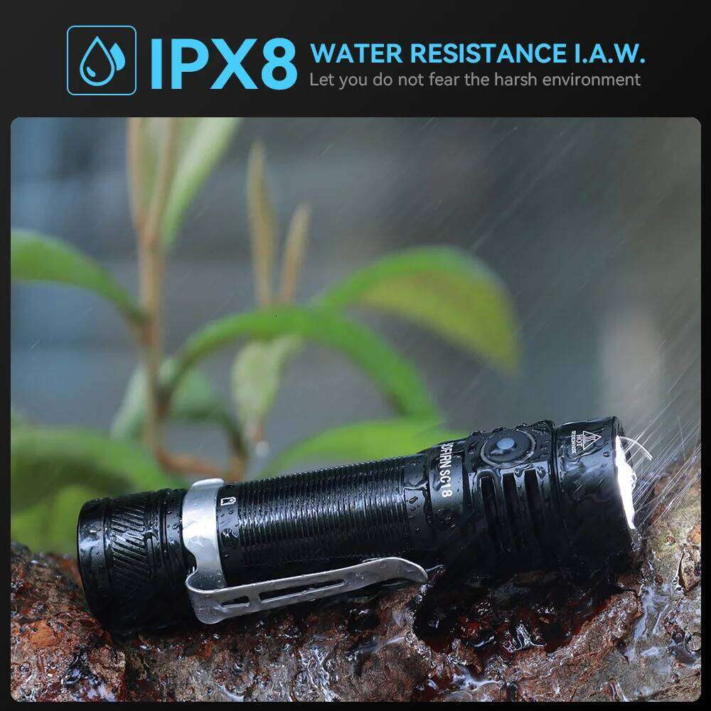 Sofirn SC18 1800lm EDC Flashlight USB C Rechargeable SST40 LED 18650 Torch TIR Optics Lens Lantern with Power indicator Z260121