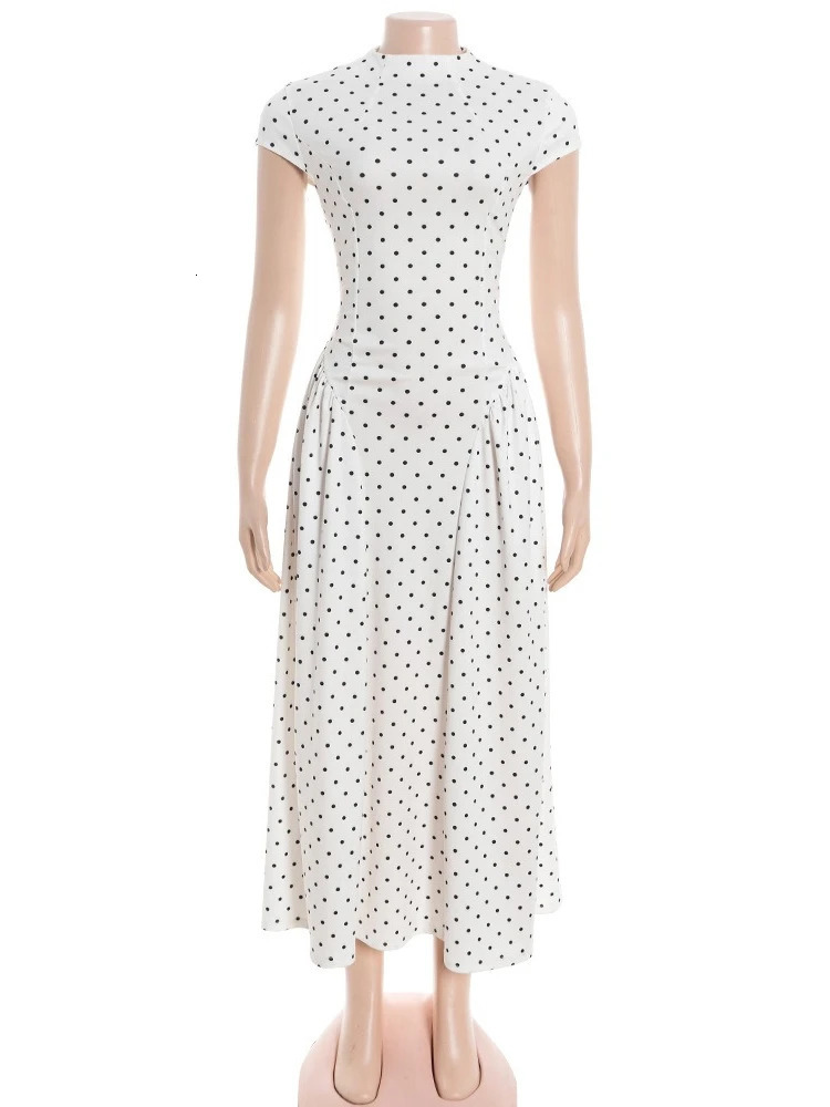 Tossy Fashion Printing Polka Dot Long Dress Women Sleeveless High-Waist Patchwork Slim Party Dress Female Spring Maxi Dress 2026 260120