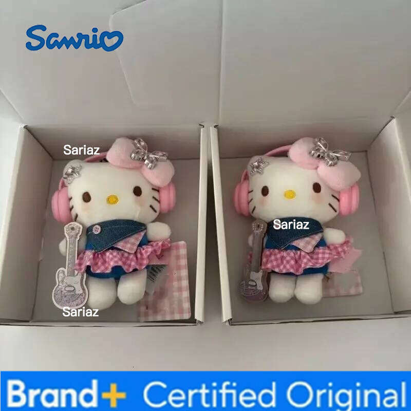 Sanrio Rock sweetheart kitty bag plush kt schoolbag doll pendant keychain girl gift H260121