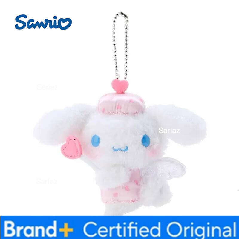 Sanrio Angel Melody Kuromi Purin Cinnamoroll Pendant Cartoon Stuffed Keyrings Girls Bag Bakcpack Cars Plush Keychains H260121