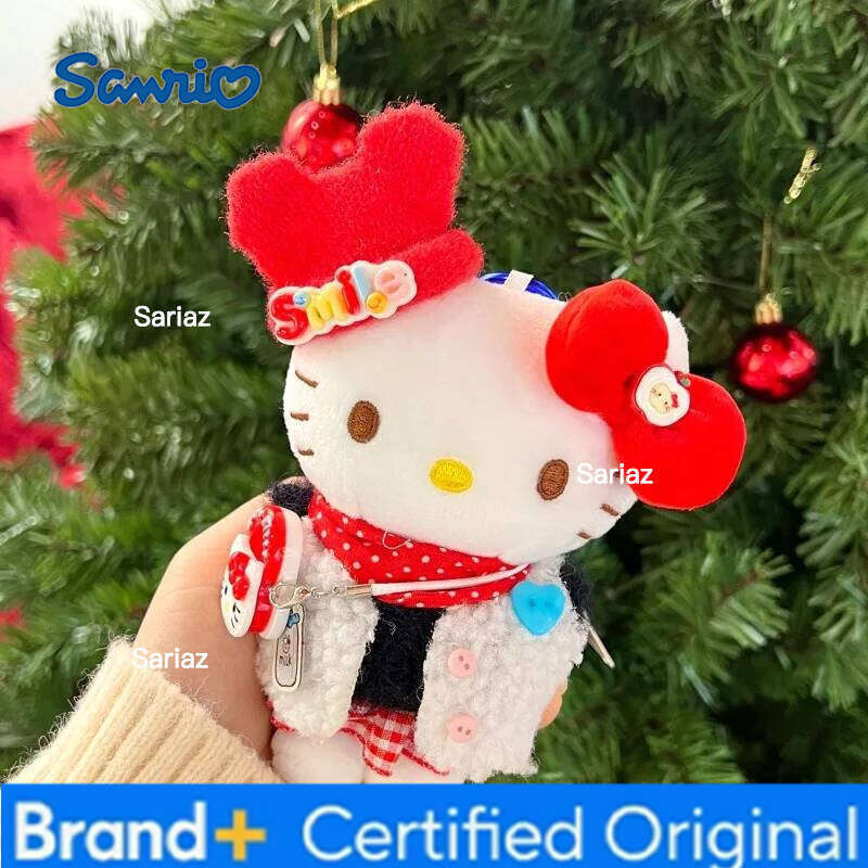 Sanrio Anime Hello Kitty Cartoon Dress Up Plush Pendant PP Cotton Stuffed Doll Kawaii Keychain Cute Accessories Holiday Gift H260121